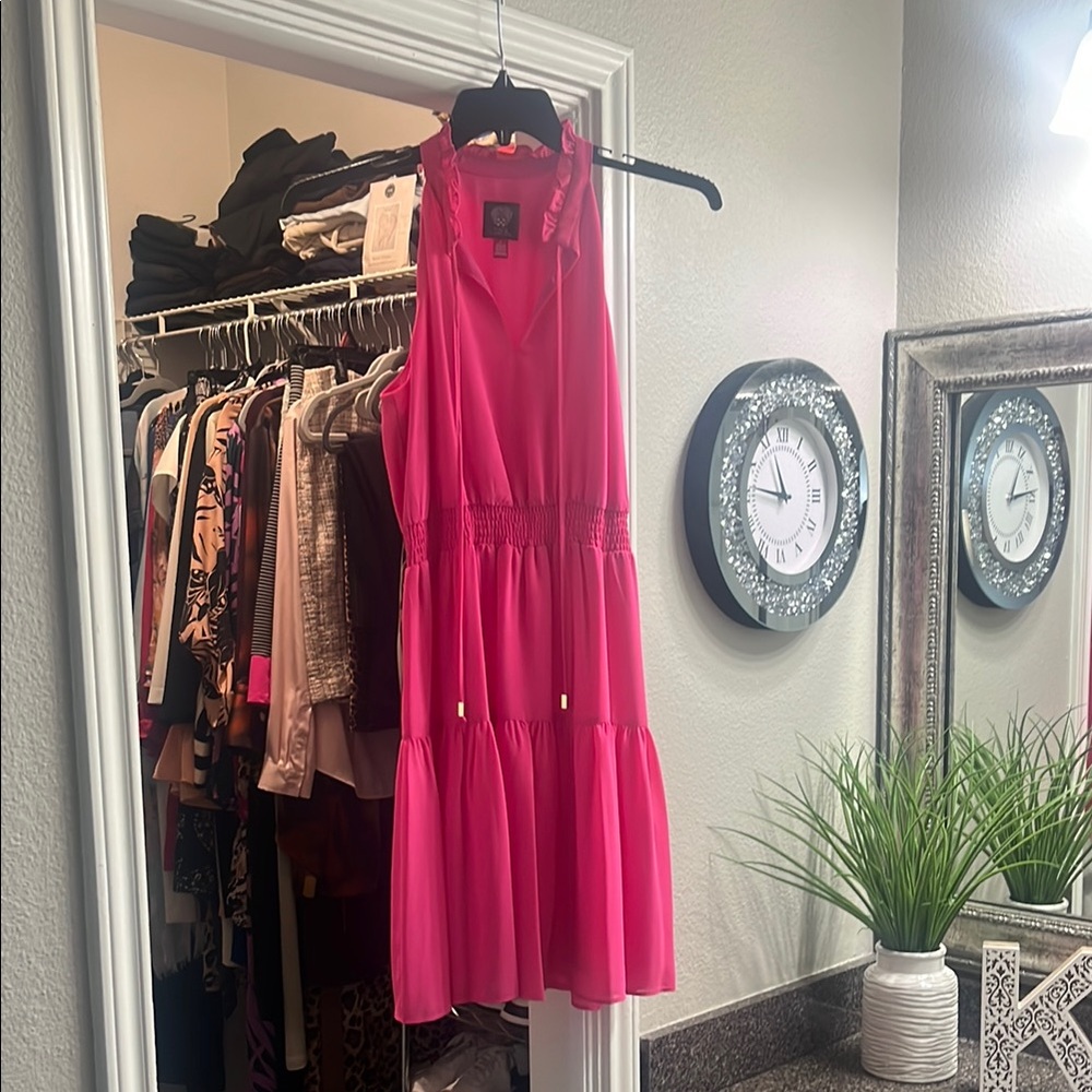 Elegant Pink Sleeveless Dress